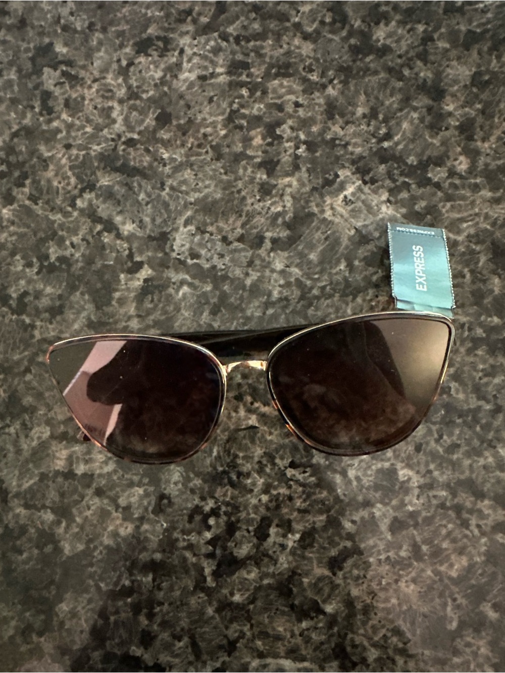 Express Women’s Cat-Eye Sunglasses in Brown and Gold